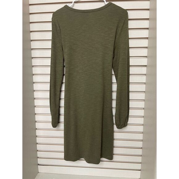 Pretty Garden Women's Green Tie Waist Sweater Dress M Long Sleeve Knee Length - Picture 3 of 3
